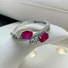 2025 Xiaohongshu Women's Ring with Natural Sapphire and Ruby Gemstones