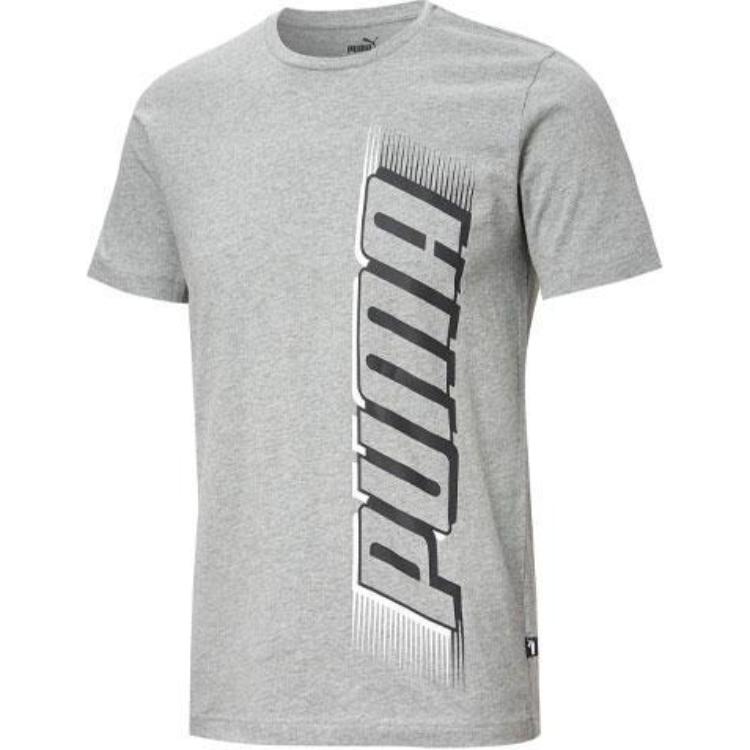 PUMA T Shirts Men s Gray Crew Neck Moderate Straight Fit 581903-03 S