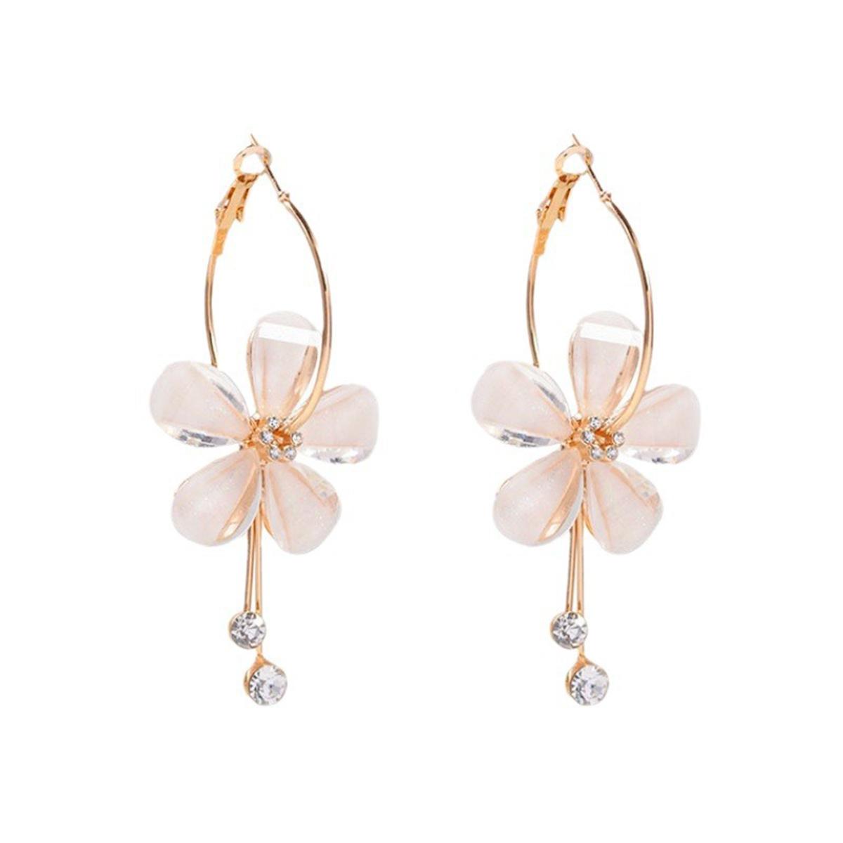 

Elegant Rhinestones Embellished Floral Ring Earrings Women s Gold Alloy Design Parties And Casual Wear FashionableRetro Style