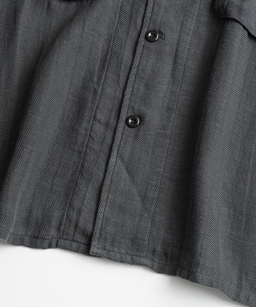 Bihebieo Dyed Hbt Linen M43 1/2 Shirts Anthracite