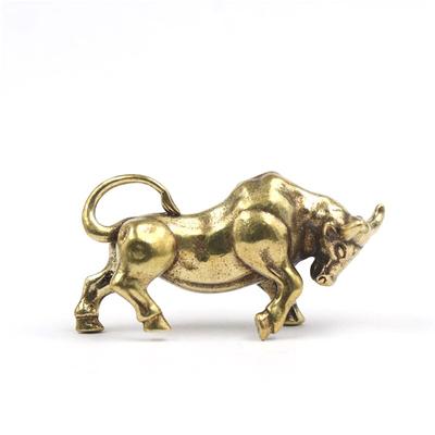 Figurine retro de luptă cu tauri din alamă breloc bijuterii agățat metal cupru zodiac animal taur breloc mașină pandantive bibelouri decor