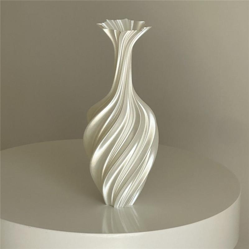 Shiny White Plastic Vase Glossy Decorative Centerpiece for Home Party Decor Lightweight and Durable Waterproof Vase Roomdecor