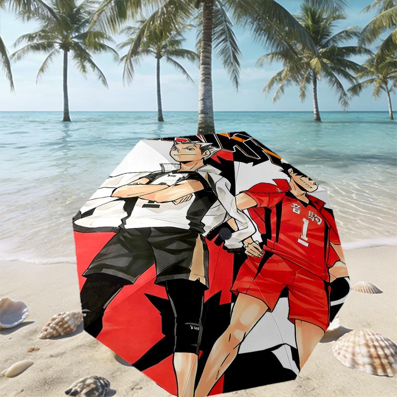 Haikyu Print Umbrella Automatic Opening/ Closing - Portable Foldable Design - Daily use for Travel/Outdoor - Gift for Birthday