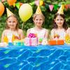 3 Pcs Iridescent Ocean Waves Tablecloths, 54 x 108 Inch Disposable Plastic Ocean Table Cloth, Water Print Tablecloths Ocean Table Cover for Beach