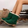 Cross-border Autumn and Winter New European and American Low Boots, Velvet Warm Large Size Thick Heel Student Casual Flat Women's Boots