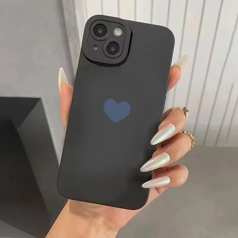 Fashion Black Love Heart Phone Case for Oppo Realme 11 10 9 9i 8 8I 7 C55 C53 C30 C35 C33 C31 C20 C21Y C21 C11 Pro 4G 5G Cover