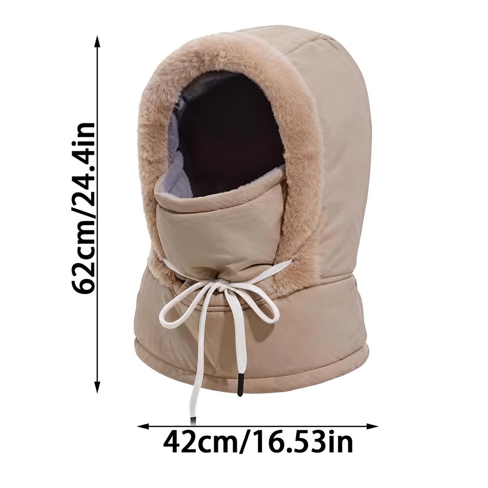 Winter Warm Hats Windproof Thickened Hood Ski Hat With Face Cover And Scarf For Women Men Cold Weather Outdoor Camping
