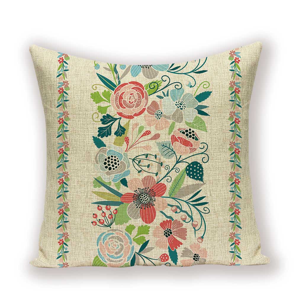 Vintage Home Decor Cushion Covers Flower Floral Pillowcase For Sofa Nordic Throw Pillow Covers 45 X 45 Cm Quality Polyester Pill