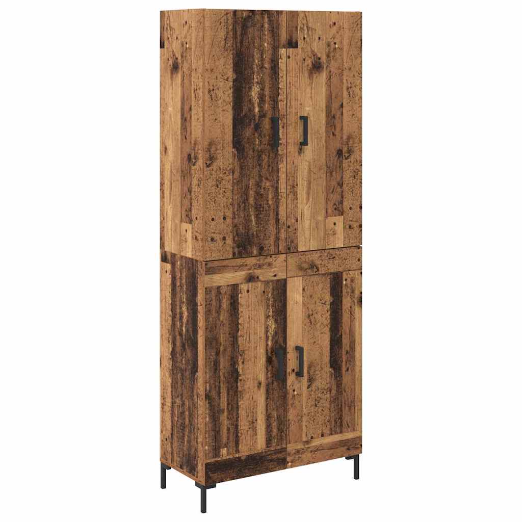 Wall Mounted Highboard Reclaimed Wood Look 69.5 x 34 x 180 cm Engineered Wood