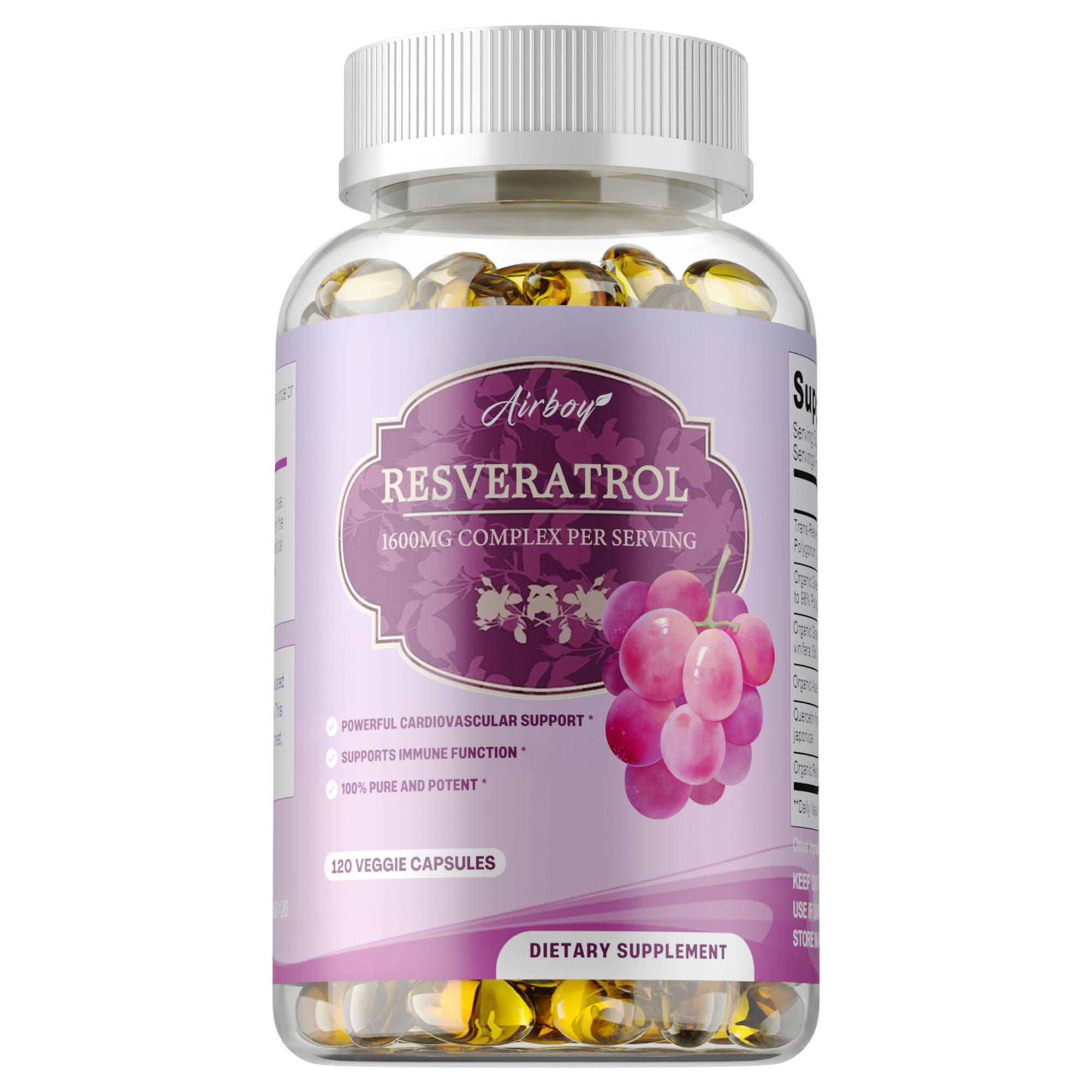 

Airboy cardiovascular support supplement, containing resveratrol extract, provides antioxidant benefits and boosts energy. 120