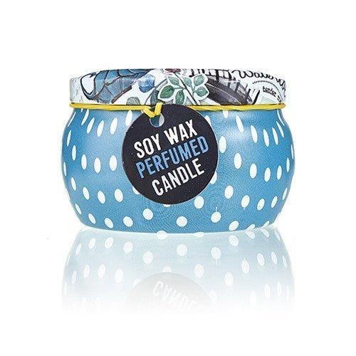 Peony Scented Tin Candle, Soy Wax