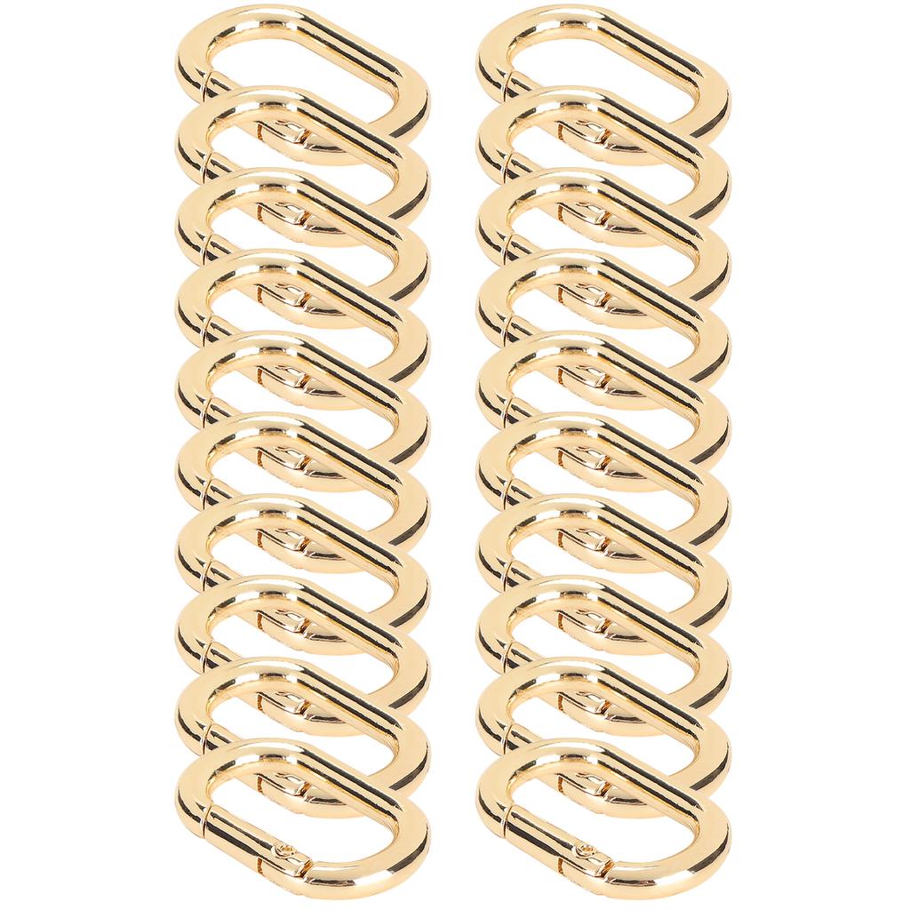 20 ks Oválná pružinová spona 23 mm Legované karabiny Klip pro tašky Kabelky Kroužek na klíče Popruh Zlatá