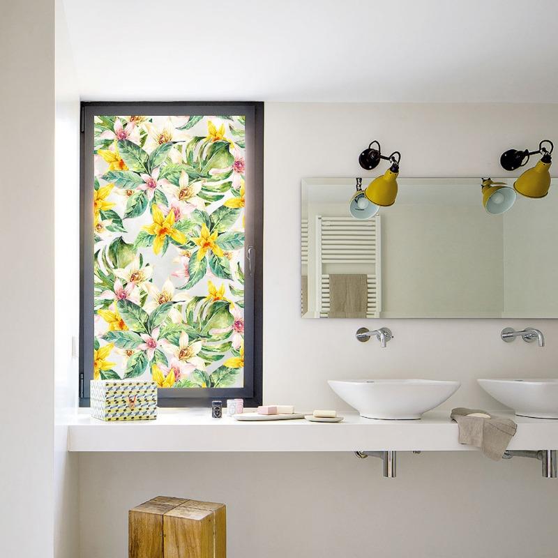 58x120cm Frostat PVC-glasfilm Anti-kikning Glasdekal Fönsterdekal Genomskinlig Badrum Vattenspray Väggdekal