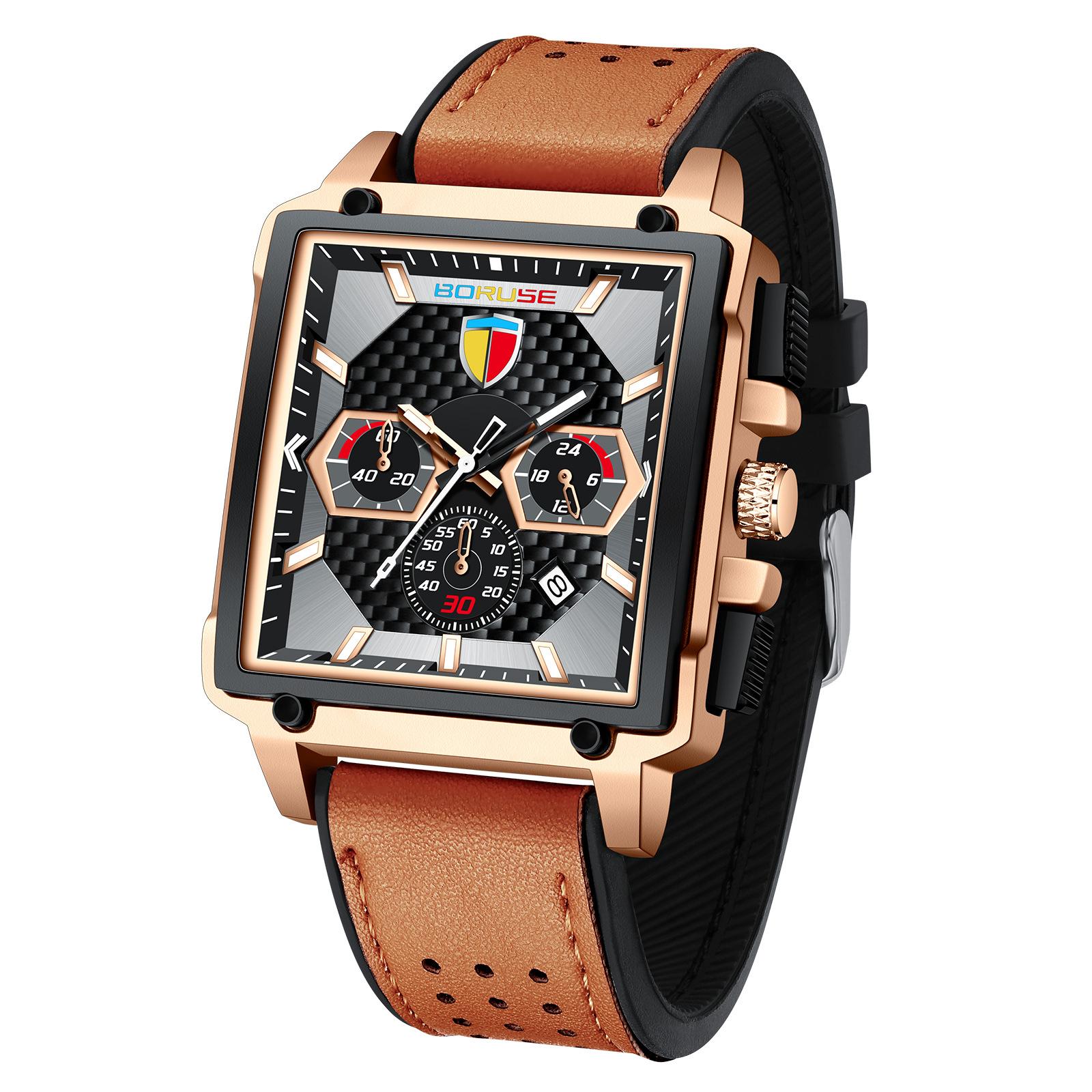 Boruse Fashion Men S Belt Watch Fashion Waterproof Luminous Calendar Quartz Watch