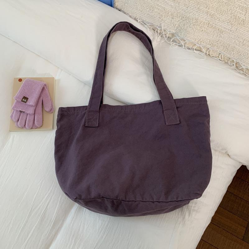 Canvas Bag Women's 2025 New Large-capacity Shoulder Tote Bag for College Students In Class Commuting Tote Bag Shopping Cloth Bag