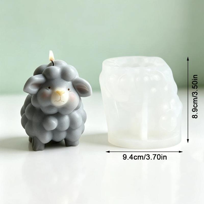 3D Sheep Shaped Silicone Mold Reusable Easy Demolding Non-Stick for Homemade Scented Candles Chocolate Soap Baking Crafts