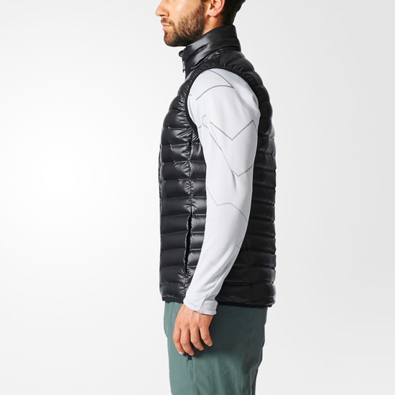 adidas Down Jackets Men's Black Stand Collar Moderate Quilted Down Jacket BS1563