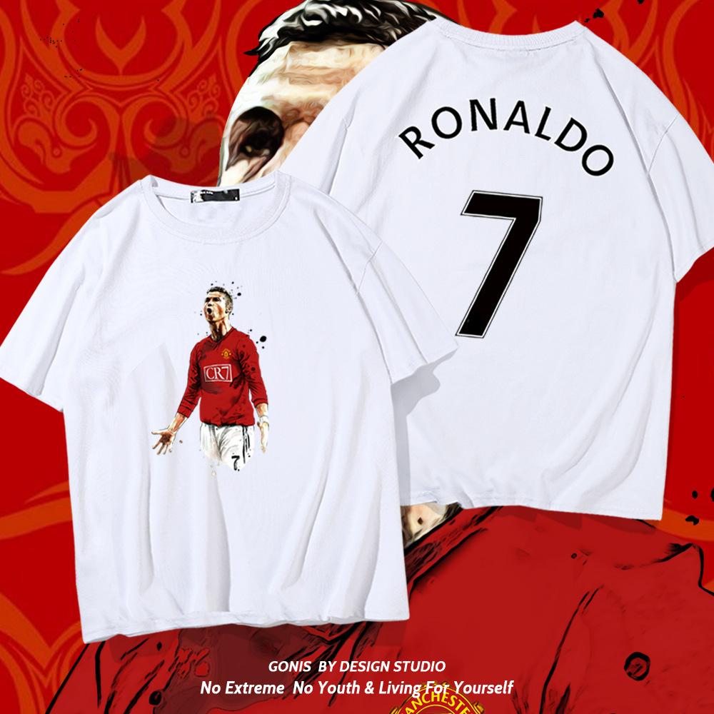 C Ronaldo letní krátkorukávové pánské a dámské dresy krátkorukávová trička čistá bavlna kulatý výstřih basketbalové sportovní ležérní oblečení