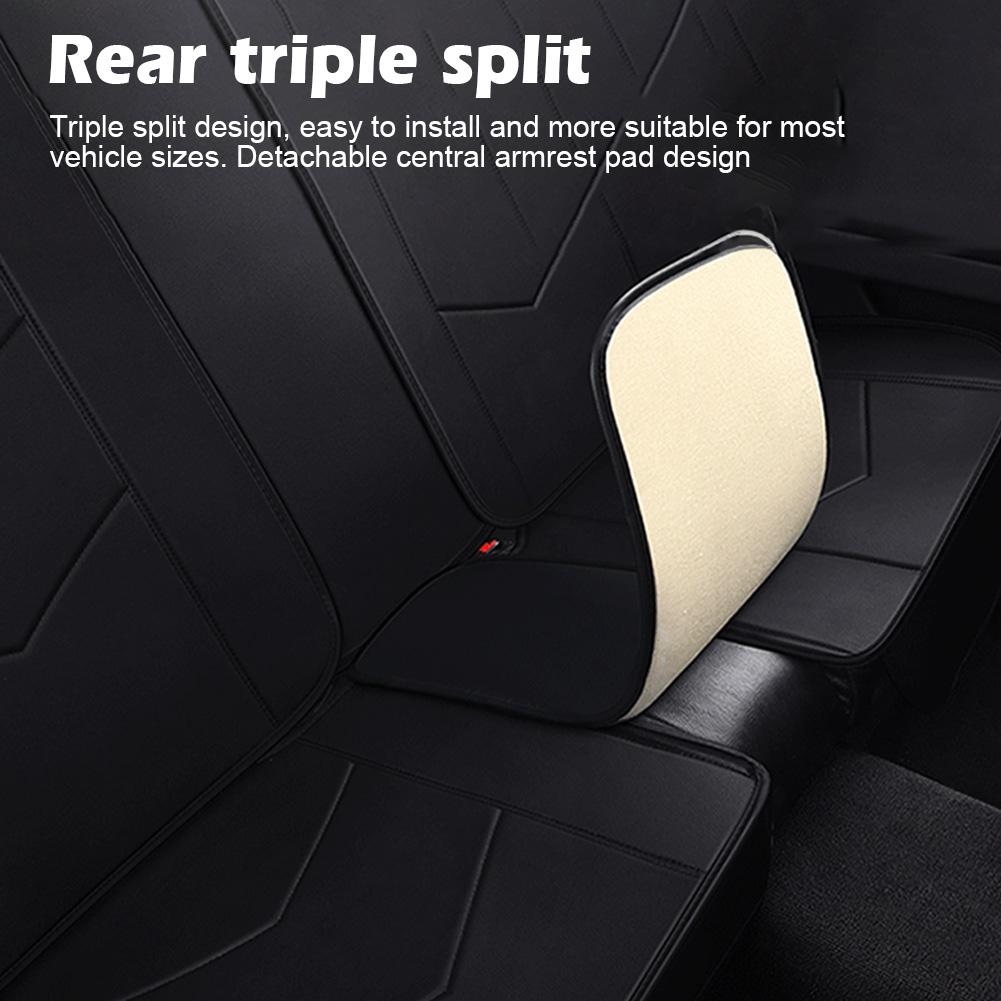 Universeller Autositzbezug aus PU-Leder für Vordersitze, geteilter Rücksitzbezug, ganzjährige, einfach zu installierender Sitzschutz für Autos und SUVs