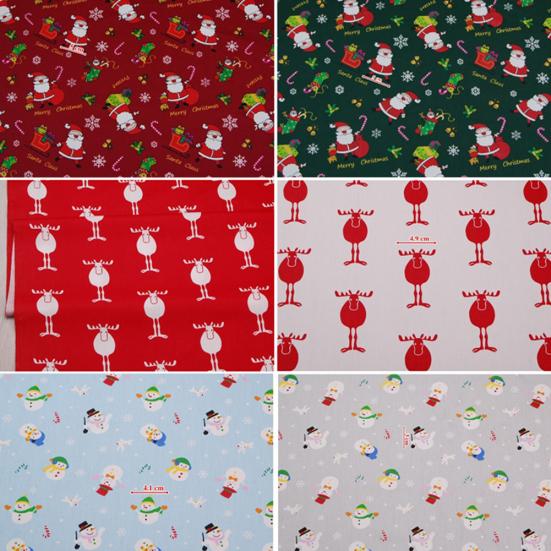 6Pcs/10Pcs Christmas Style Print Cotton Fabric DIY Patchwork Sewing Accessories