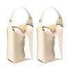 2pcs Colorful PU Leather Tissue Holder Box Hanging Paper Towel Dispenser for Living Room Office and Vehicle Interior
