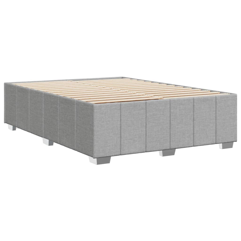 Bed Frame without Mattress Light Grey 140 x 190 cm Fabric
