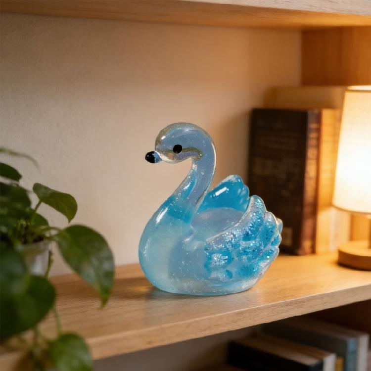 4PCS Artistic Resin Miniature Duck Statues Glittering Animal Ornaments For Creative DIY Crafts And Table Shelf Displays