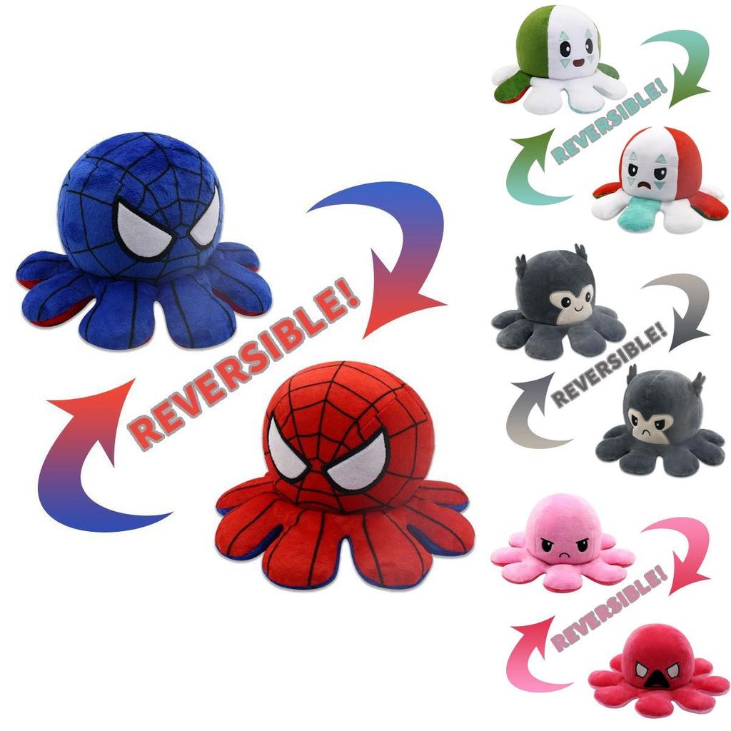 Adorable Spiderman Reversible Octopus Plush Toy With Soft And Lifelike Features For Kids