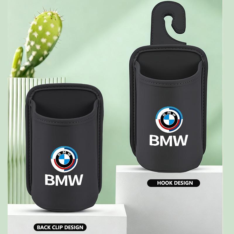 Leather Car Seat Cup Holder Hang Drink Storage Box Accessorie For BMW M M2 M3 M4 M5 M6 E46 E90 E60 F30 E39 X1 X3 X4 X5 bzcp38