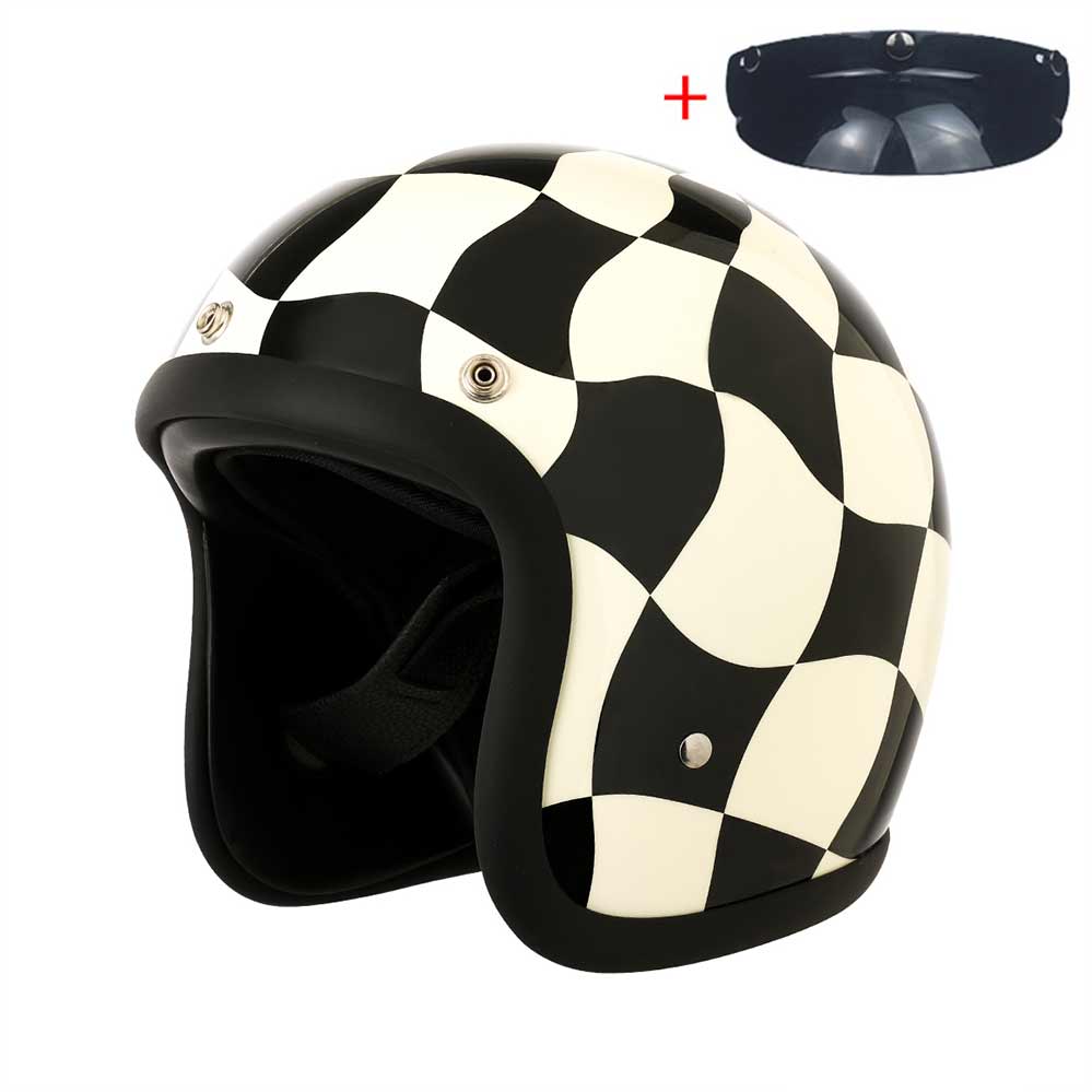 Japanese Korea Style Open Face Motorcycle Helmet Vintage 500TX Retro Scooter Riding 3/4 Jet Casco Moto Capacete BLD
