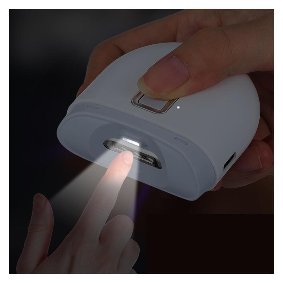 Electric Nail Clipper with LED Light, Automatic Nail Trimmer for Manicure, White Compact Design