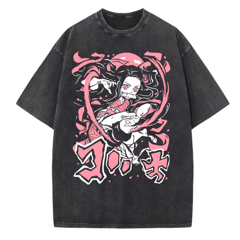 2026 New Yokohamastyle Anime Demon Slayer Character Kamado Tidous Waterwashed Tshirt