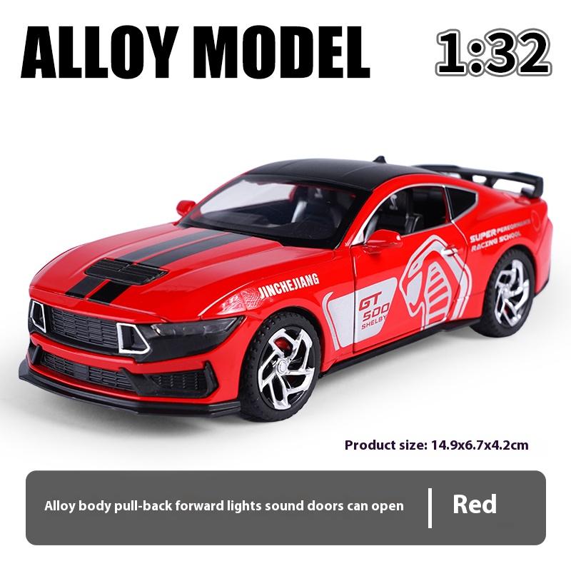 1/32 Mustang GT500 Alloy Die-cast Car Model Return Force Forward Simulation Sound and Light Children's Toy Car Boy Gift