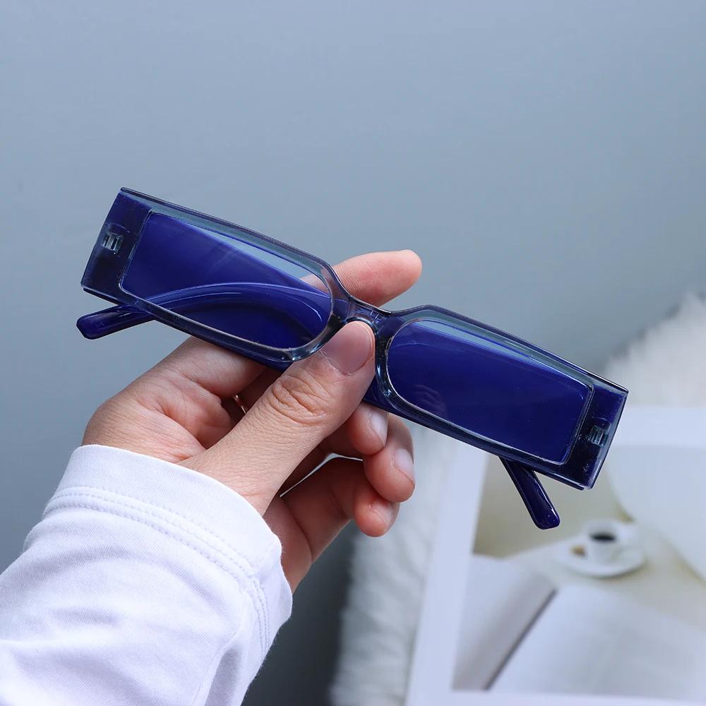 Vintage obdélníkové sluneční brýle pro ženy Muži Retro sluneční brýle s malým rámem Hip Hop brýle Módní odstíny Brýle Uv400