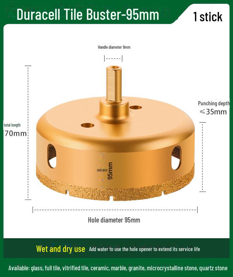 Green Forest Ceramic Tile and Glass Drill Hole Opener