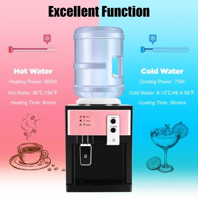 5-Gallonen Tisch-Wasserspender mit Top-Loading, Elektrisch für Heißes, Kaltes und Warmes Wasser, Schreibtisch-Wasserspender