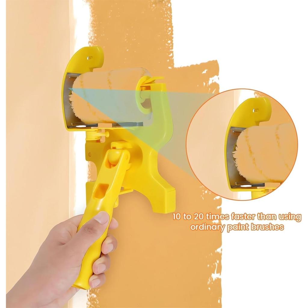 Paint Edger Pro -Painting Trimmer Edger Tools for Walls High Ceilings with Edger Paint Brush Kit, Bucket Edge Paint Roller Splatter Shield