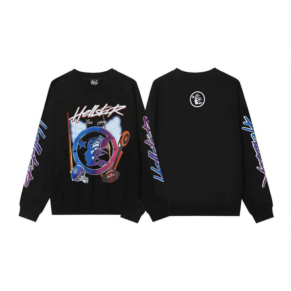 Hellstar American Streetwear Unisex Terry Sweatshirt: Trendy, Printed, and Loose Fit