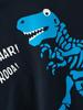 27Kids Korean Children's Dinosaur Cartoon Sweater - New 2024 Autumn/Winter Collection Plus Velvet Baby Clothes.