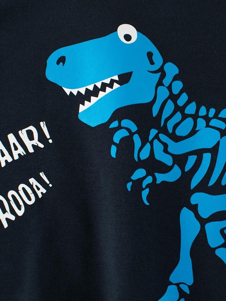 27Kids Korean Children's Dinosaur Cartoon Sweater - New 2024 Autumn/Winter Collection Plus Velvet Baby Clothes.