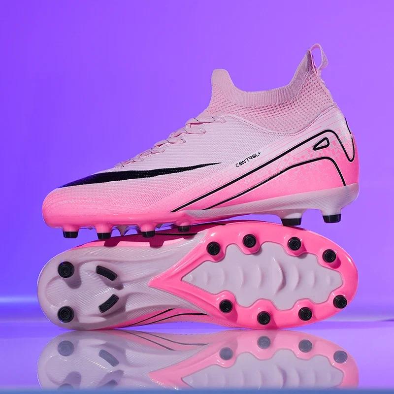 

New Men Soccer Shoes Match Football Boots Sport Breathable Long Spikes Outdoor Cleats Adult Comfortable Training Boys Non Slip 34