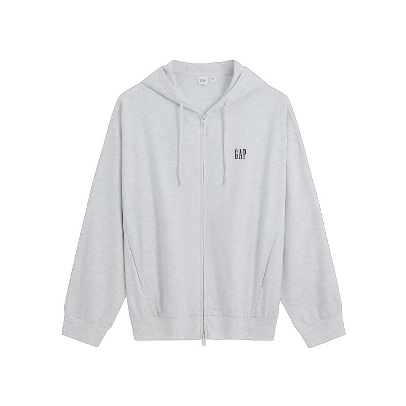 GAP Unisex Logo Embroidered Hooded Cardigan Sweatshirt 165/88A