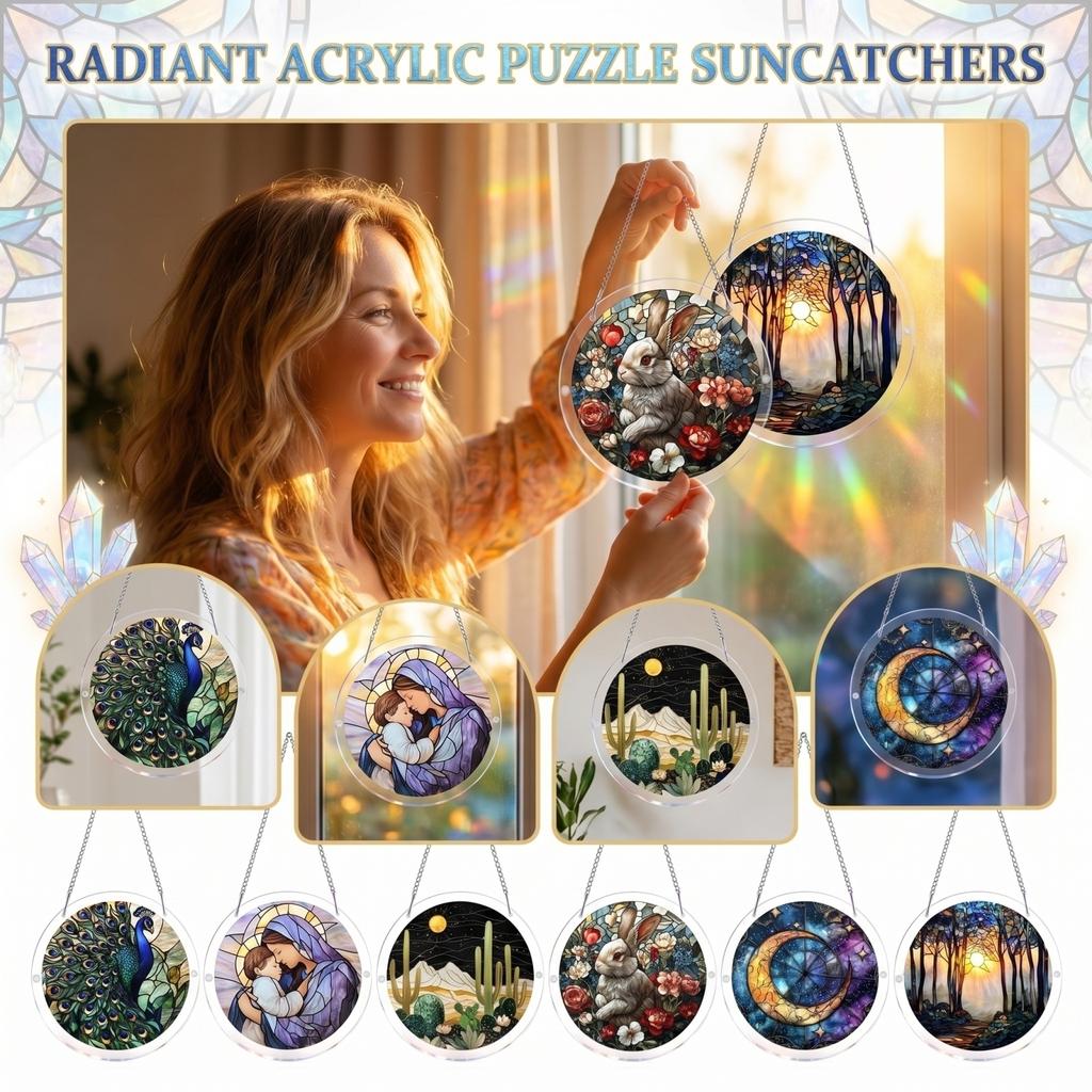 Acrylic Puzzle Toy Suncatcher Window Hanging