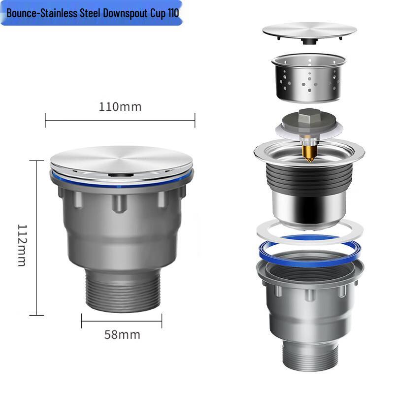 304 Stainless Steel Pop-up Sink Drainer