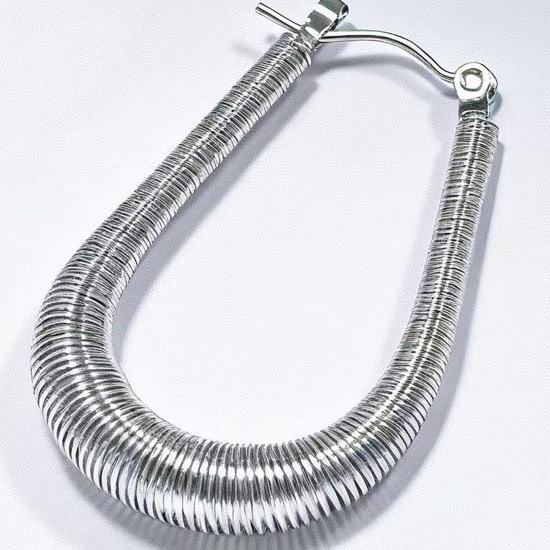 Titanium Steel U-Shaped Spring Earrings - Light Luxury High-End Women's Jewelry
