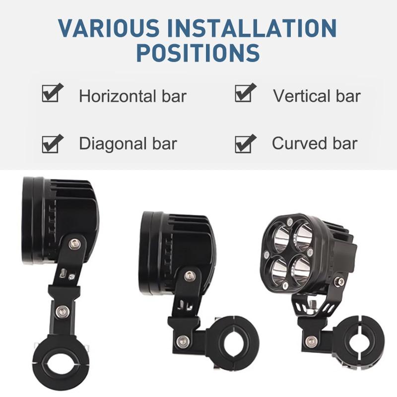2Pcs Motorcycle Headlight Mount Bracket 360 Degree 18-32Mm Adjustable Spotlight Clamp Motorcycle Head Light Lamp Holder Support