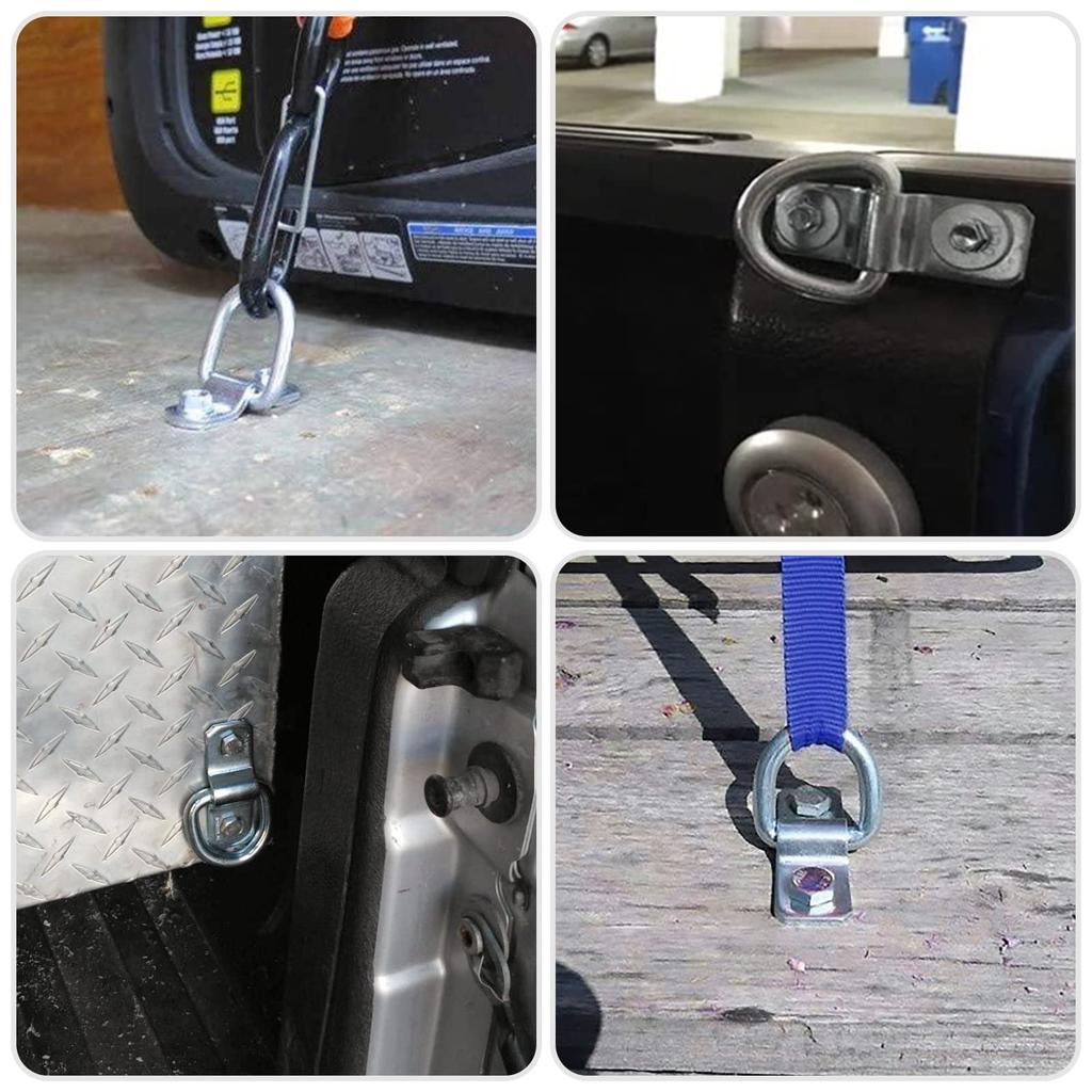 IRENPORU 6pcs 3/8" D-Ring Heavy Duty Truck Tie Down Anchor Steel 6000lb Tie Down