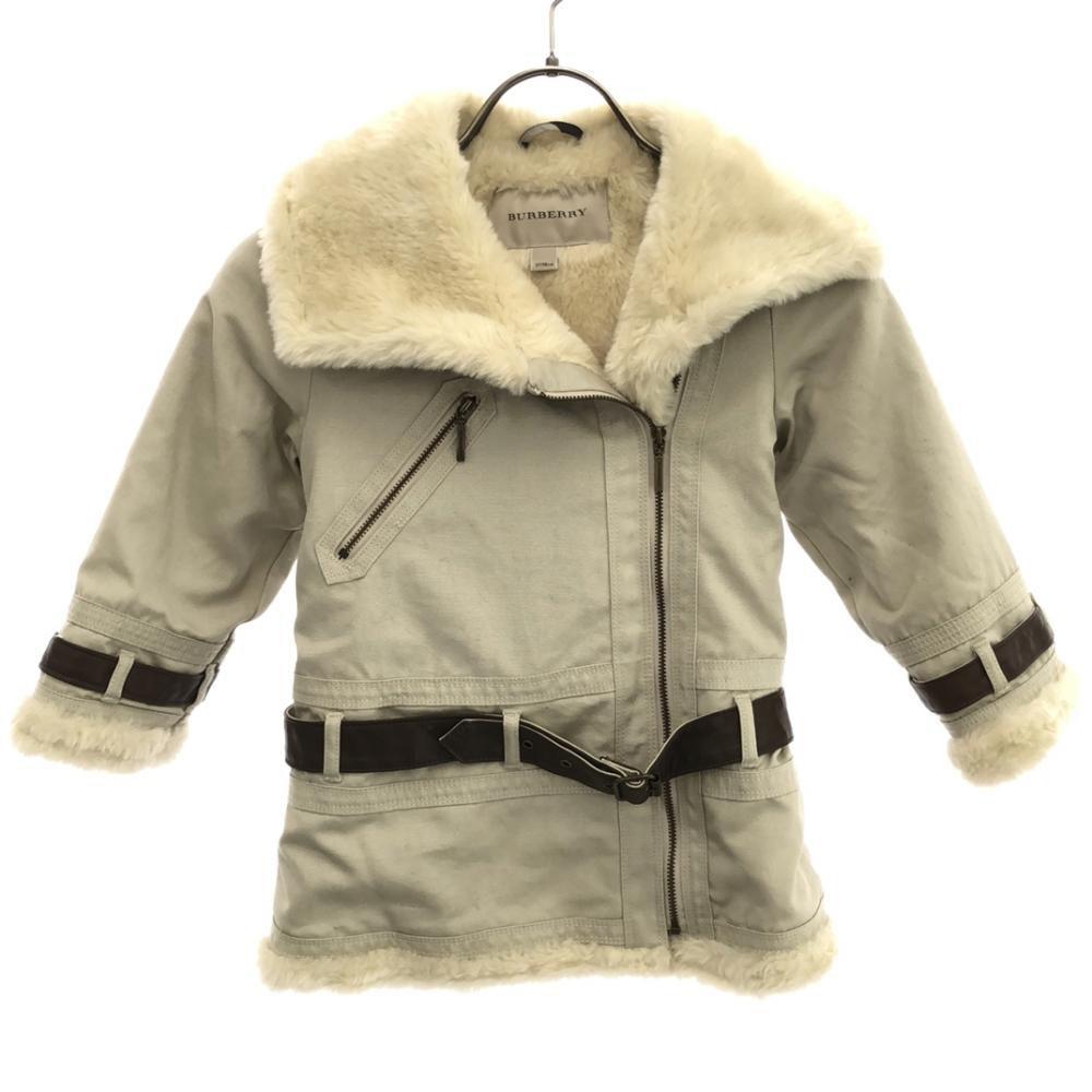 

BURBERRY Zip coat 3Y/38.6 beige Faux fur lining Kid s Used