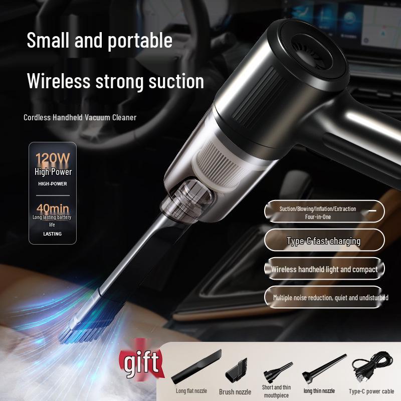Wireless Multi-Function Handheld Car Vacuum: High-Power Portable Suction & Blowing All-in-One Cleaner