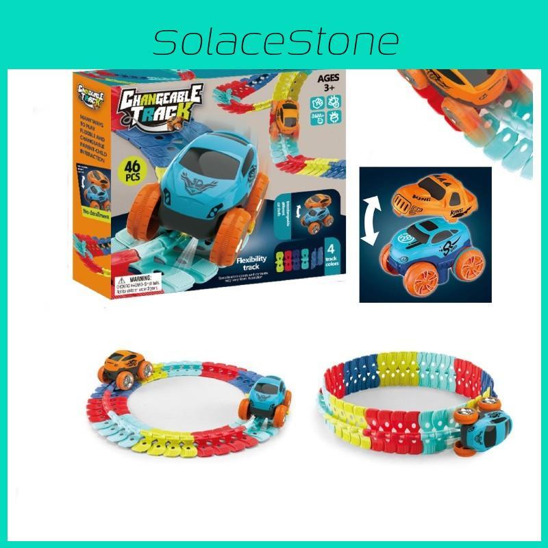 Magisches Schwerelosigkeits-Autobahn-Spielset mit LED-Rennwagen und im Dunkeln leuchtenden Regenbogen-Schienen Perfektes Geschenk für Kinder!